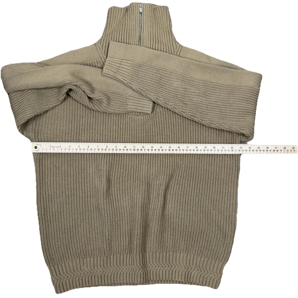 TOPMAN Hester Ribbed Knit Sweather Half Zip Mens Size Large High Collar Pullover - Picture 7 of 16